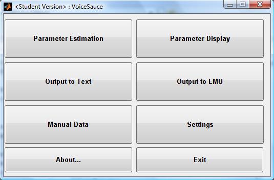 VoiceSauce Home Screen